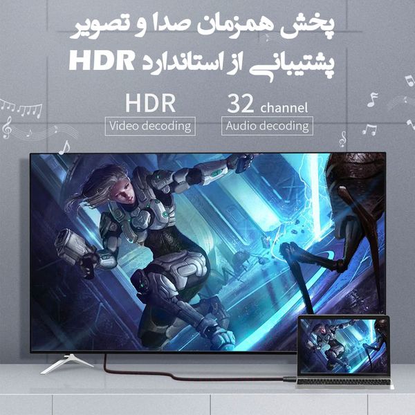 کابل HDMI لنشن مدل HH20-4k60hz طول 0.5 متر