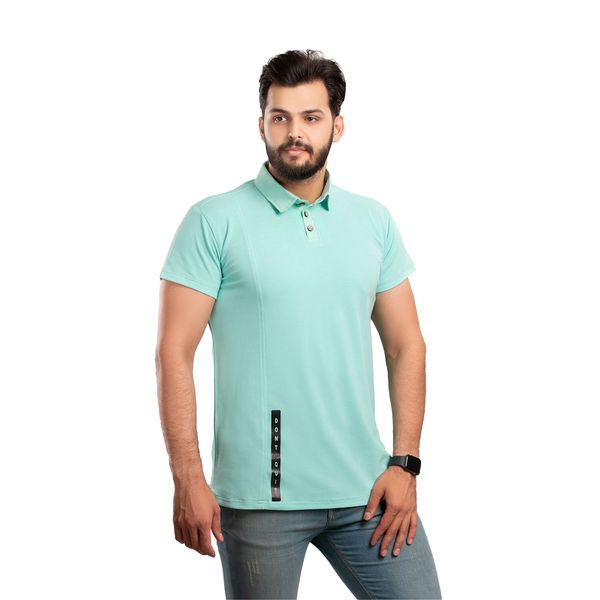 پولوشرت آستین کوتاه مردانه برساد مدل E108 رنگ سبز آبی