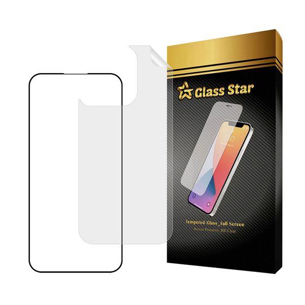 محافظ صفحه نمایش سرامیکی شفاف گلس استار مدل CERAMICNANOST مناسب برای گوشی موبایل اپل iPhone 15 Pro Max به همراه محافظ پشت گوشی هیدروژل