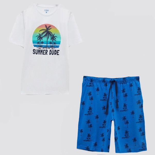 ست تی شرت و شلوارک مردانه ال سی وایکیکی مدل هاوایی ول سافت