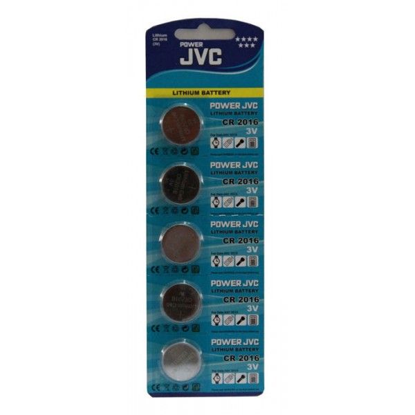 باتری سکه ای JVC مدل Cr2016 بسته ۵ عددی