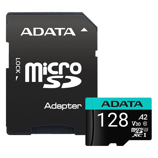 کارت حافظه microSDXC ای دیتا مدل Premier کلاس 10 استاندارد UHS-I U3سرعت 100MBps ظرفیت 128 گیگابایت به همراه آداپتور