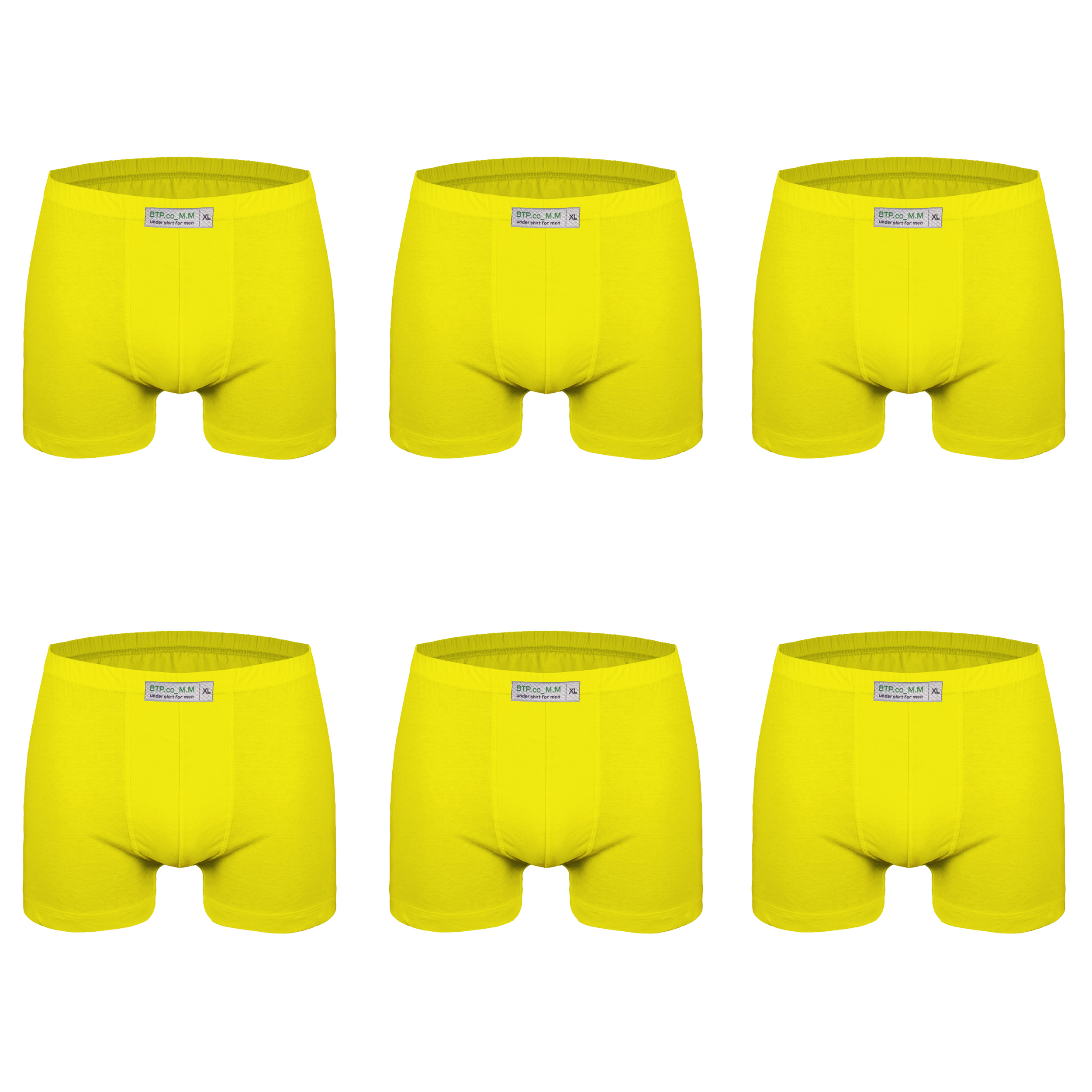 شورت پسرانه برهان تن پوش مدل پادار کد 5-04 رنگ زرد بسته 6 عددی