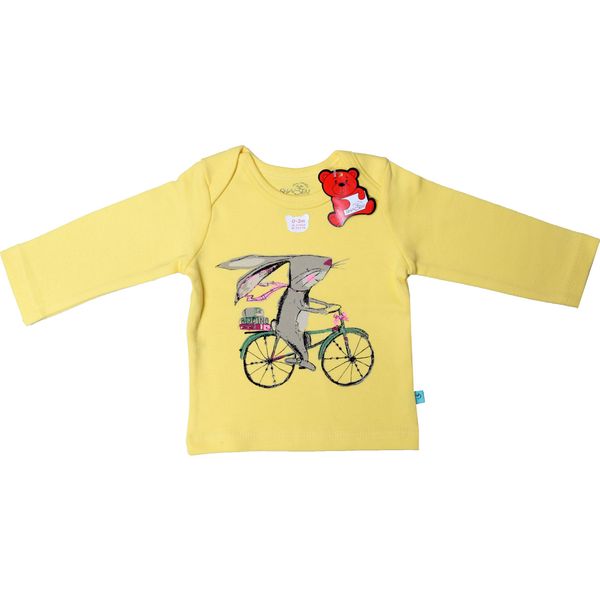 تی شرت آستین بلند نوزادی شابن طرح دوچرخه کد 004ssh