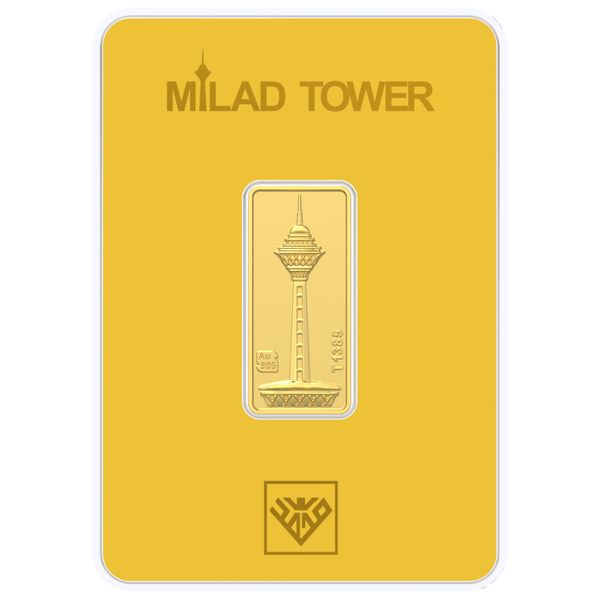 شمش طلا 24 عیار سین سان مدل برج میلاد SN1000