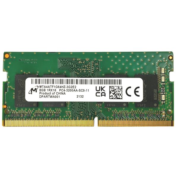 رم لپ تاپ DDR4 تک کاناله 3200 مگاهرتز CL22 میکرون مدل MTA4ATF1G64HZ ظرفیت 8 گیگابایت