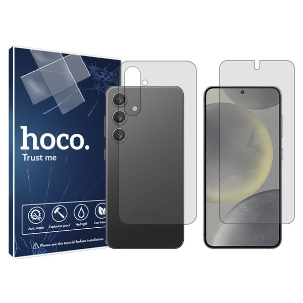 محافظ صفحه نمایش شفاف هوکو مدل HyGEL مناسب برای گوشی موبایل سامسونگ Galaxy S 24 به همراه محافظ پشت گوشی