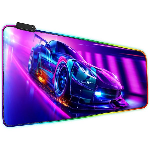 ماوس پد مخصوص بازی مدل Glowing Cool RGB 90x40 Car