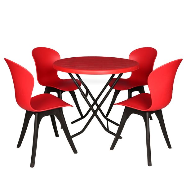 میز و صندلی ناهارخوری چهارنفره مدل ماهلین فایبرگلاس