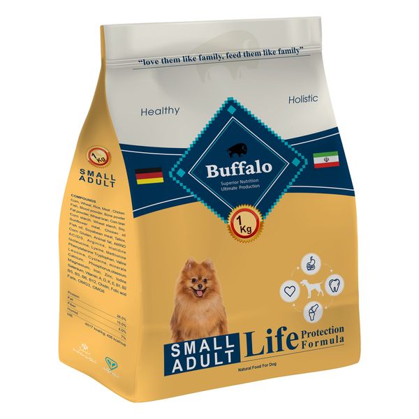 غذای خشک سگ بوفالو مدل SMALL ADULT وزن 1 کیلوگرم
