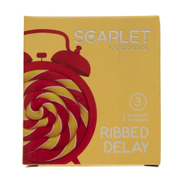 کاندوم اسکارلت مدل RIBBED DELAY بسته 3 عددی 
