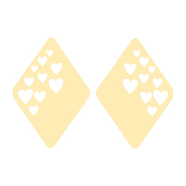 گوشواره طلا 18 عیار زنانه کرابو قلب و لوزی مدل Kr5283