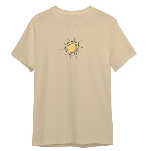 تی شرت آستین کوتاه زنانه مدل خورشید کد 0776 رنگ کرم