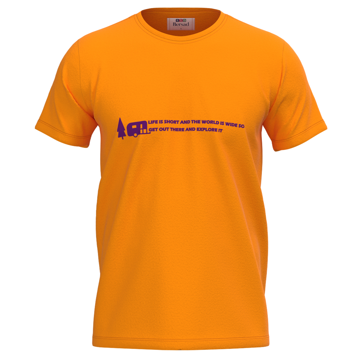 تی شرت آستین کوتاه مردانه برساد مدل E113 رنگ نارنجی
