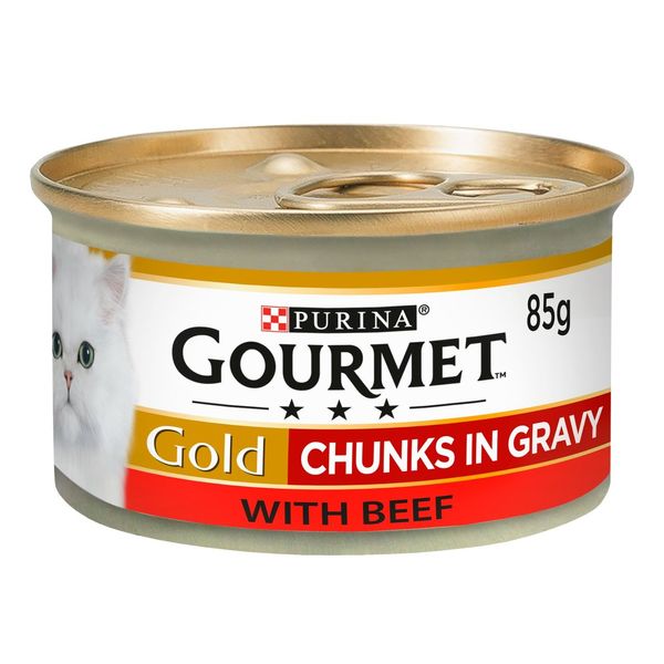 کنسرو غذای گربه پورینا مدل Gravy Beef وزن 85 گرم