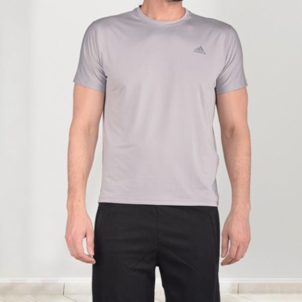تی شرت آستین کوتاه ورزشی مردانه آدیداس مدل 8493 رنگ خاکستری