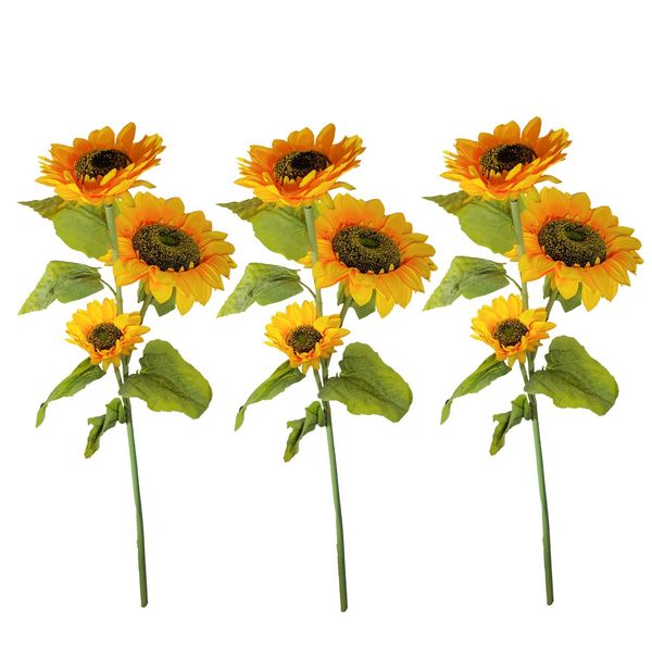 گل مصنوعی شیانچی طرح آفتاب گردان کد 09050166 مجموعه3عددی