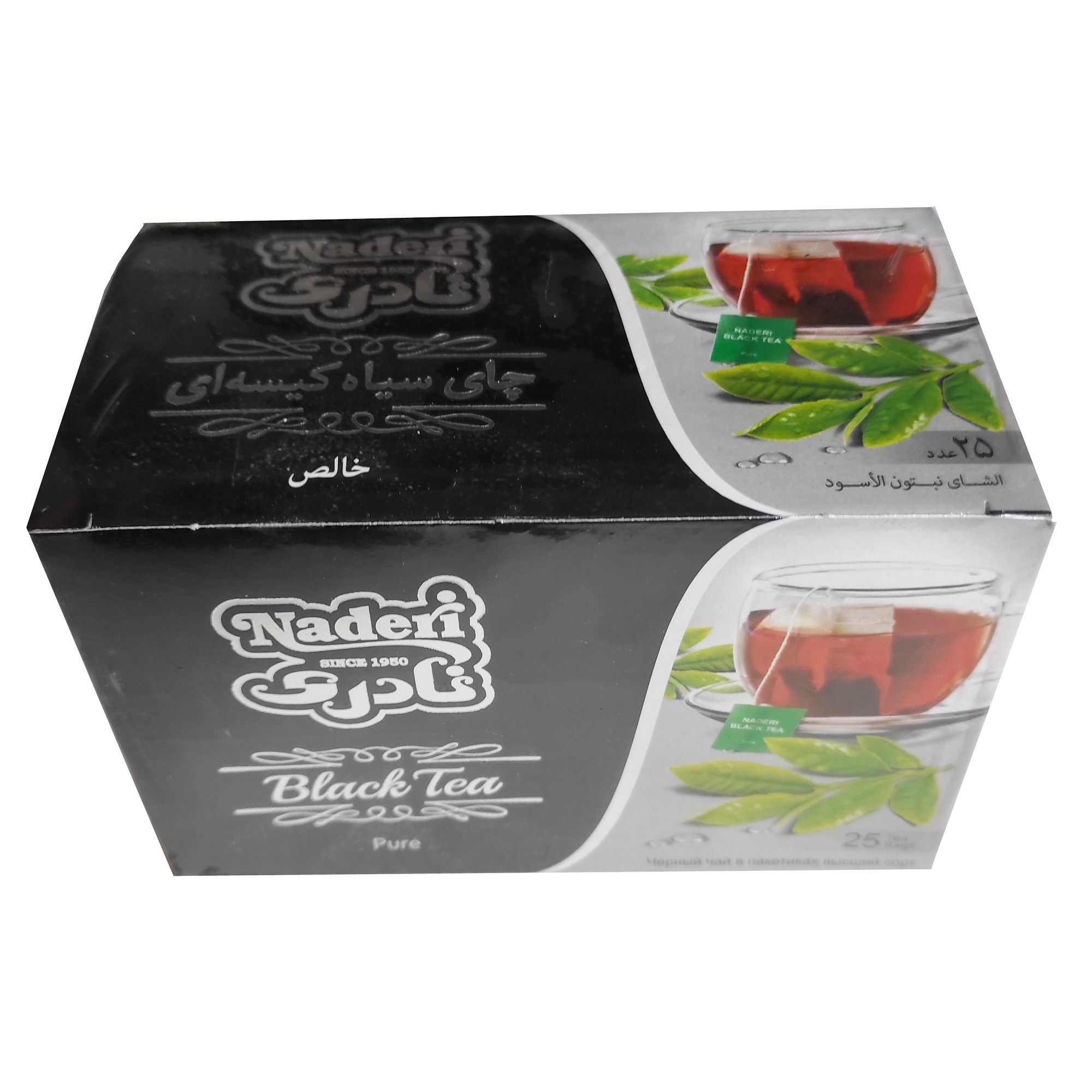 چای سیاه کیسه ای ساده ایرانی نادری بسته 25 عددی