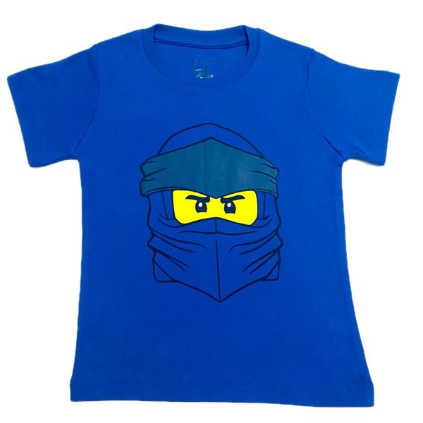 تی شرت پسرانه لینتل مدل نینجاگو رنگ آبی کاربنی