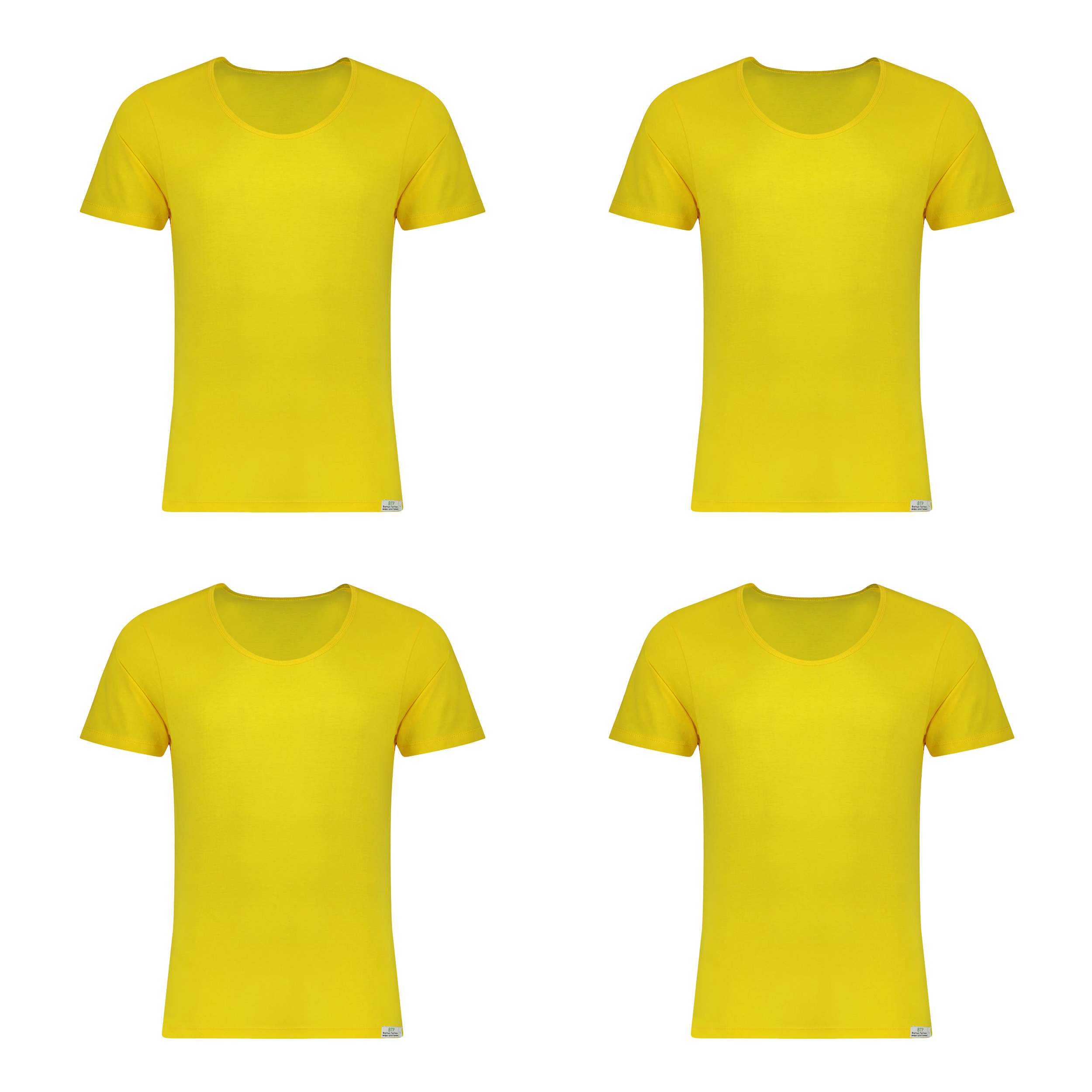  زیرپوش آستین دار مردانه برهان تن پوش مدل 5-02 بسته 4 عددی رنگ زرد