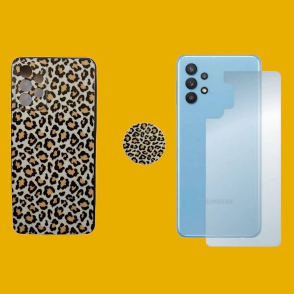 کاور گریفین مدل Leopard Collection مناسب برای گوشی موبایل سامسونگ Galaxy A52 4G / A52 5G / A52S به همراه پاپ سوکت و محافظ پشت گوشی 