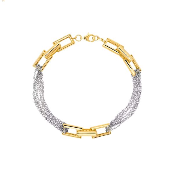 دستبند طلا 18 عیار زنانه گالری روبی مدل  آرت‌دکو نوا