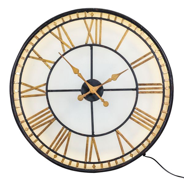ساعت دیواری مک گوان رادرفورد مدل Black and Gold Back Lit Glass Westminster