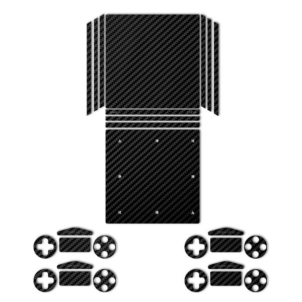 برچسب ماهوت مدلBlack Carbon-fiber Texture مناسب برای کنسول بازی PS4 Pro