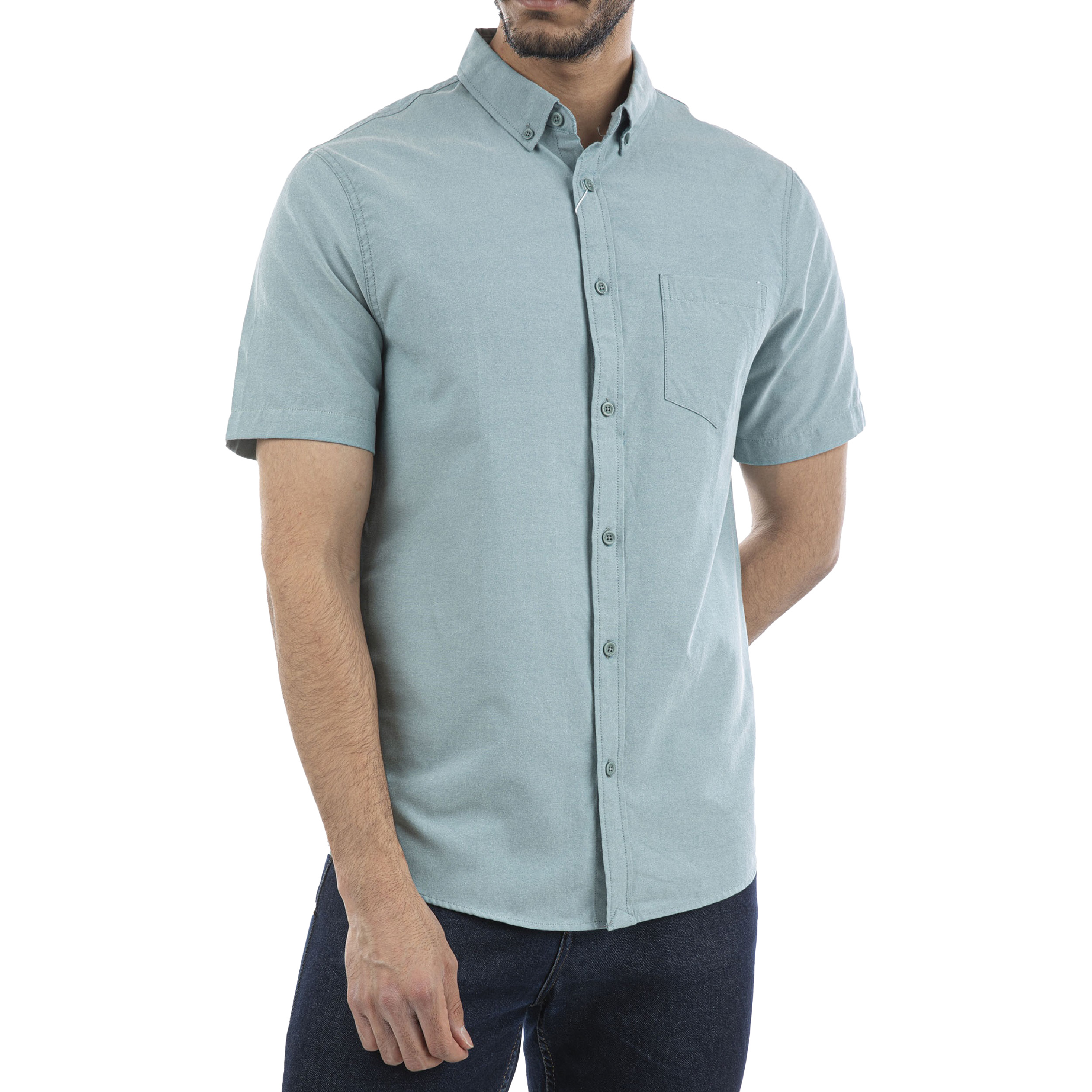 پیراهن آستین کوتاه مردانه جوتی جینز مدل بیسیک کد 3030121 رنگ سبز