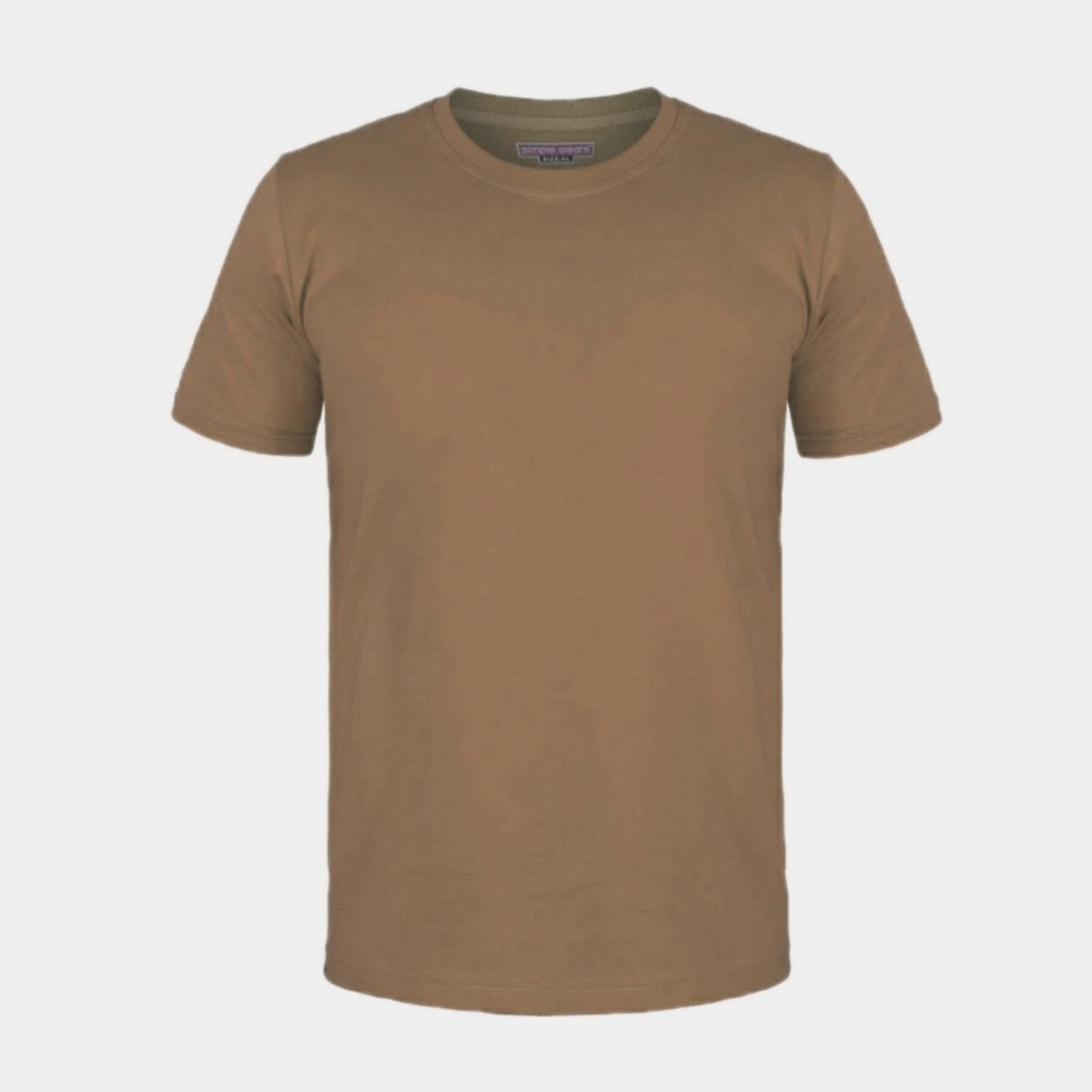 تی شرت آستین کوتاه زنانه مدل ساده کد U76 رنگ قهوه ای