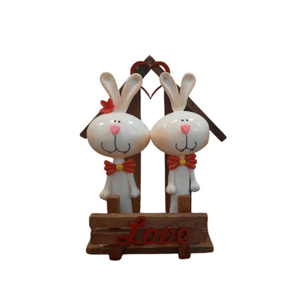 مجسمه چوبی مدل خرگوش عشق