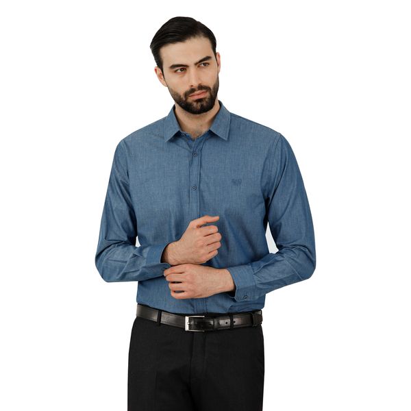 پیراهن آستین بلند مردانه پاتن جامه مدل   102721020242290 طرح جین