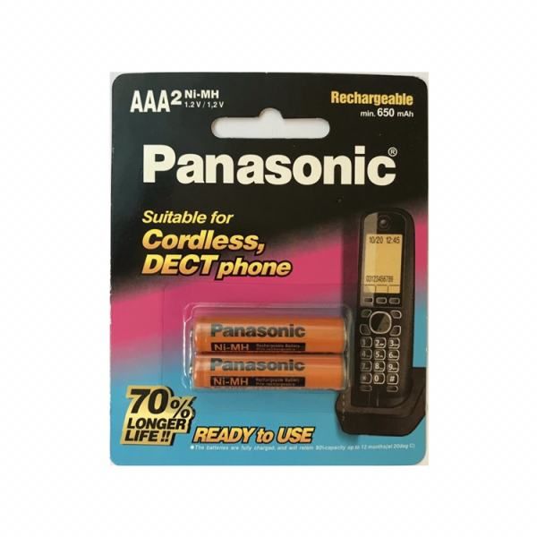 باتری نیم قلمی قابل شارژ پاناسونیک مدل AAA-3 بسته 2 عددی