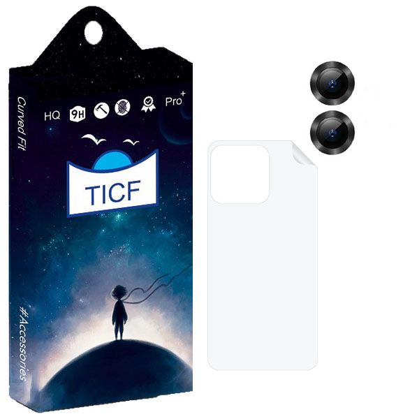 محافظ لنز دوربین تی ای سی اف مدل OPTICO مناسب برای گوشی موبایل اپل iphone 12 به همراه محافظ پشت گوشی