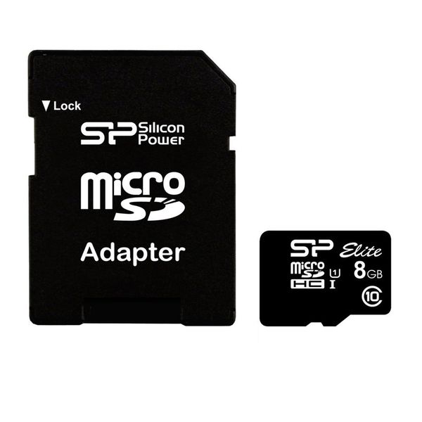 کارت حافظه microSDHC سیلیکون پاور مدل Elite کلاس 10 استاندارد UHS-I U1 سرعت 85MBps همراه با آداپتور SD ظرفیت 8 گیگابایت
