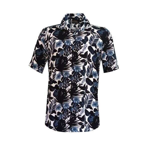 پیراهن آستین کوتاه مردانه مدل هاوایی برگ و گل کد sor