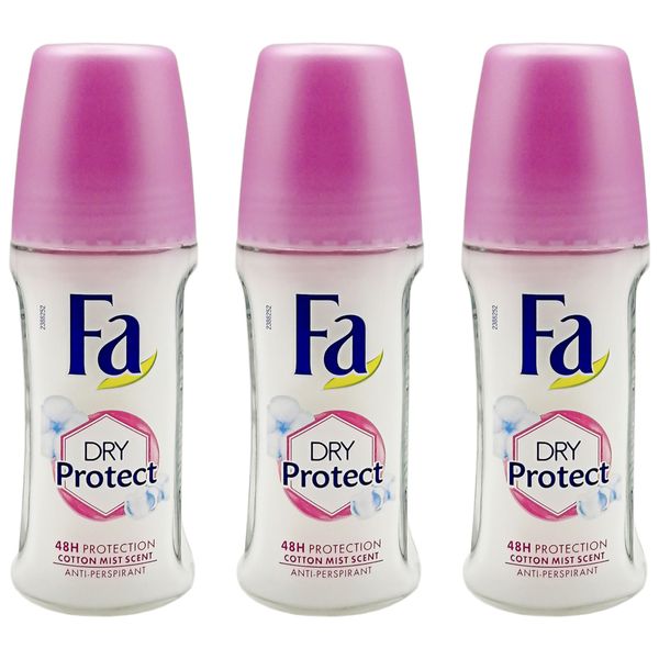 رول ضد تعریق زنانه فا مدل Dry Protect حجم 50 میلی لیتر مجموعه 3 عددی
