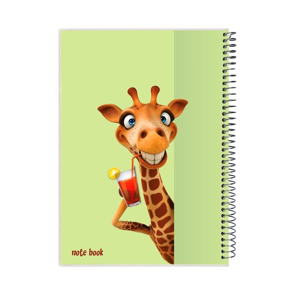 دفتر مشق 100 برگ پدیده نقش مدل روکشدار طرح happy giraffe کد 01