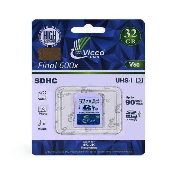 کارت حافظه SDHC ویکومن مدل Extra 600X کلاس 10استاندارد UHS-I سرعت 90MB/S U3 4Kظرفیت 32 گیگابایت
