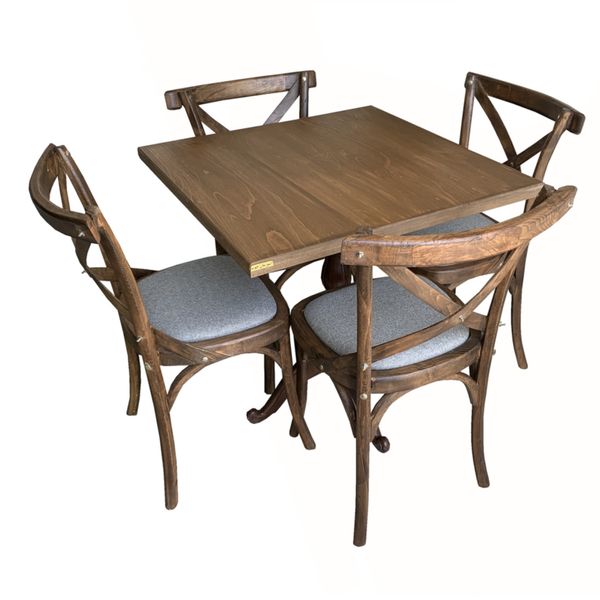 میز و صندلی ناهارخوری 4 نفره اسپرسان چوب مدل روستیک rs1