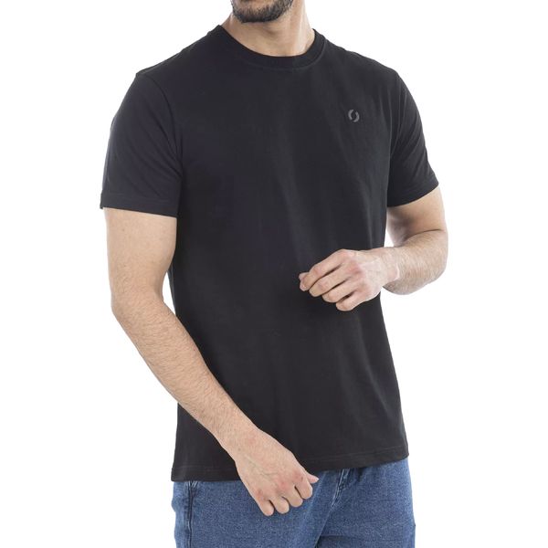 تی شرت آستین کوتاه مردانه جوتی جینز مدل بیسیک کد 1551365 رنگ مشکی