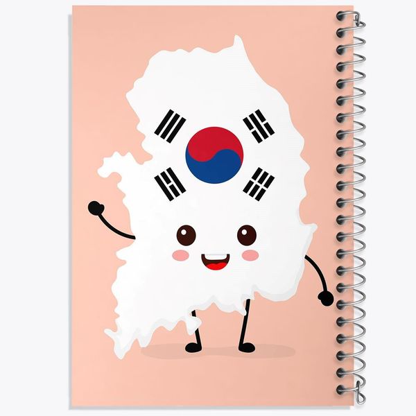دفتر مشق 50 برگ خندالو مدل پرچم کره جنوبی کد 20555