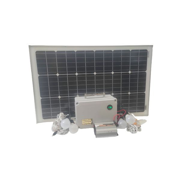 سیستم روشنایی و پاوربانک خورشیدی مدل SPBL-100W-AC500 ظرفیت 530 وات ساعت