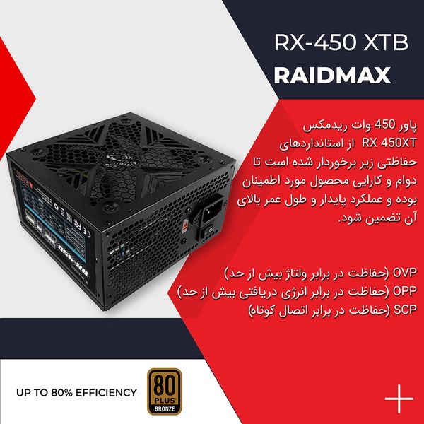 منبع تغذیه کامپیوتر ریدمکس مدل XTB 450W Raidmax