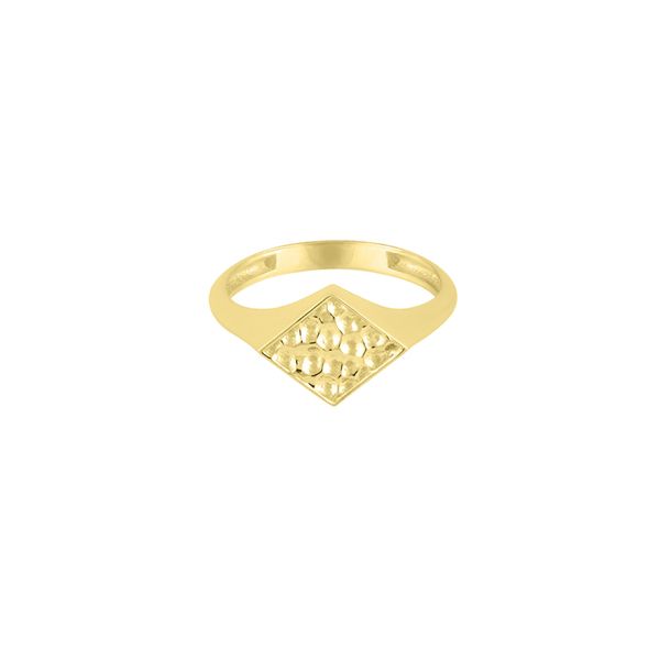 انگشتر طلا 18 عیار زنانه طلا و جواهر درریس مدل  پینکی مثلث کوچک