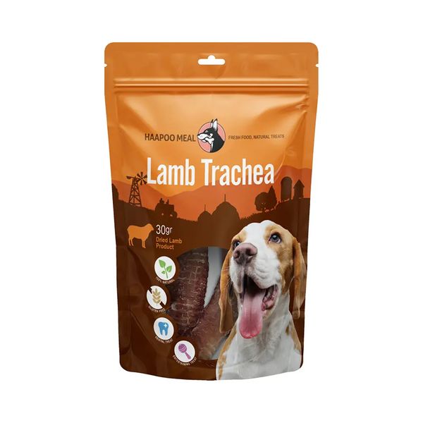 تشویقی سگ هاپومیل مدل نای بره کد Lamb Trachea وزن 30 گرم