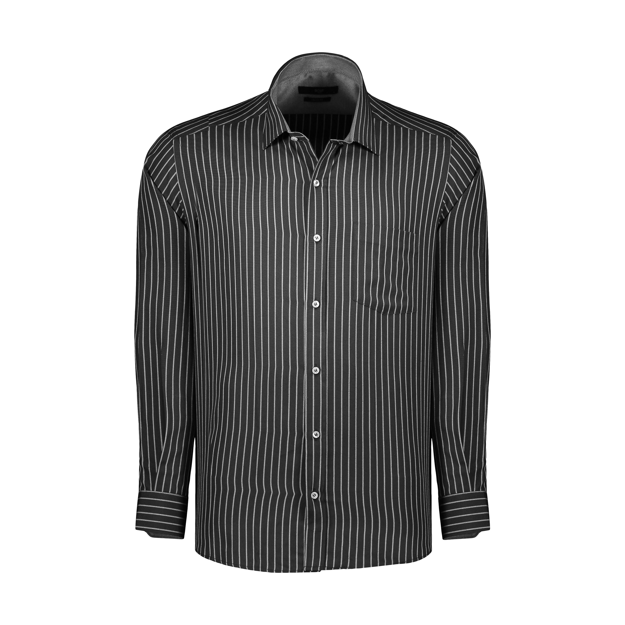 پیراهن آستین بلند مردانه ایکات مدل ST1151998 رنگ مشکی