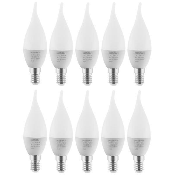 لامپ ال ای دی 7 وات مصباح مدل اشکی کد C37T-7W پایه E14 بسته 10 عددی