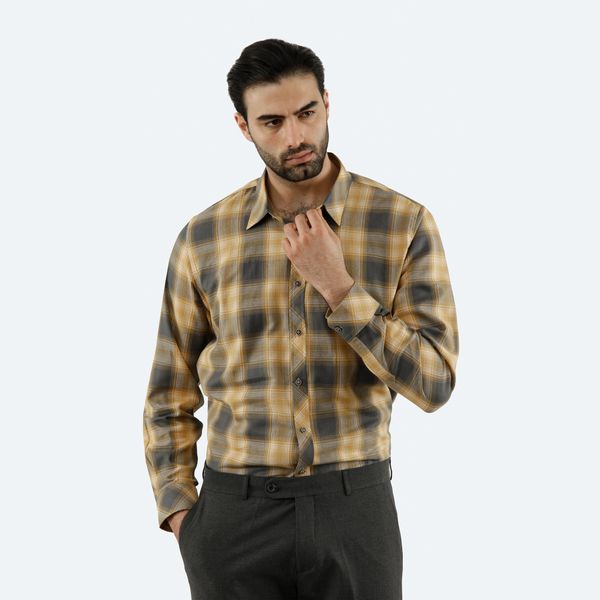 پیراهن آستین بلند مردانه پاتن جامه مدل نخی 102721020247442 