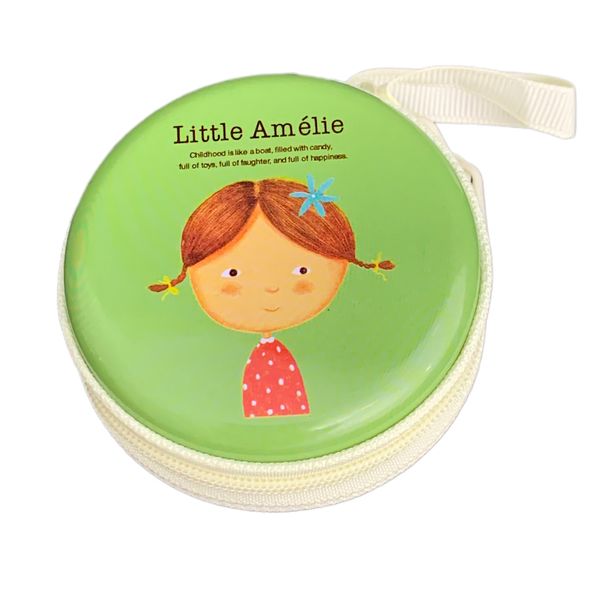 جعبه دکوری مدل قوطی فلزی زیپی طرح littele amelie کد 15